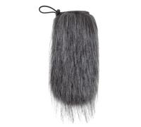 HOODANCOS Bonnette Anti-Vent pour Microphone 18 CM Cache-Pare-Brise en Fausse Fourrure Grise et Blanche Housse Coupe-Vent pour Micro Protection Souffle et Vent Accessoire Micro pour