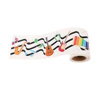 HOODANCOS Bordure Autocollante Décorative pour Tableau D'affichage en Papier Adhésif Enduit, Design Créatif Notes de Musique, Adhérence Forte et Retrait Facile pour Bureau ou Salle