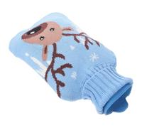 HOODANCOS Bouillotte Portable en Caoutchouc 800ml Injection D'eau Chaude, Réutilisable et Tricotée, pour Garder Mains Chaud en Hiver