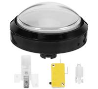 HOODANCOS Bouton-Poussoir Blanc Lumineux Rond 1 Pièce pour Jeu D'arcade, Bouton de Buzzer Self-Reset, Accessoire de Remplacement pour Console de Jeu, pour Quiz, Fête et Bureau