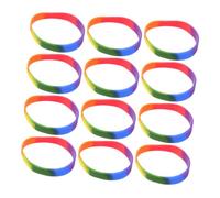 HOODANCOS Bracelets En Silicone Rainbow Pride Lgbt 12 Pièces Multicolores Doux Et Léger Pour Événement Fête Engagement Pansexuel Et Voyage