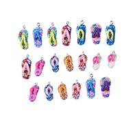 HOODANCOS Breloques Tongs en Argile pour Bijoux Diy, Lot Multicolore de 30 Pièces, Accessoires pour Bracelets et Colliers, Décoration Suspendue pour Créations Artisanales, Couleur Aléatoire