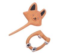 HOODANCOS Broche Bois Sculptée Main Chien Corgi Épingle Animal Légère Multifonction pour Écharpe et Vêtement Accessoire Vintage pour Femmes
