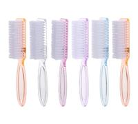 HOODANCOS Brosse de Pédicure et Brosse à Ongles D'orteils en Plastique et Nylon, 6 Pièces, Facile à Saisir, pour Nettoyage de Salle de Bain et Lessive, Usage Féminin Couleur Aléatoire