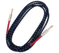 HOODANCOS Câble d’ampli guitare électrique 3 mètres tressé noir et bleu câble de connexion compatible pédales d’effets basse et guitare acoustique pour musique live et studio