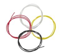HOODANCOS Câble de Guitare Électrique 4 Pièces en Cuivre Tresse en Silicone Flexible 106 CM Kit de Câblage pour Pédale et Amplificateur Couleurs Noir Blanc Jaune Rouge Accessoire pour