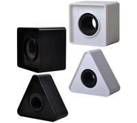 HOODANCOS Cache-logo du Microphone 4pcs en Abs et Mousse, Station de Drapeau Micro Triangulaire Robuste et Multifonction pour Conférences et Stations Tv