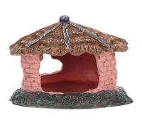 HOODANCOS Cachette pour Reptiles Résine Abri Frais et Sécurisé Forme de Chalet Décor Pratique pour Terrariums Favorise Le Repos et Appétit des Petits Animaux