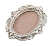 HOODANCOS Cadre Photo Ovale Vintage en Métal Argenté Crochet Triangulaire, Décoration Murale Créative pour Maison et Bureau, Présentoir Photo de Table, Cadre Décoratif Suspendu