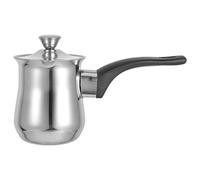 HOODANCOS Cafetière Turque en Acier Inoxydable 180 Ml avec Couvercle Petite Bouilloire à Lait Multifonction pour Café Turc Thé et Chauffe-Beurre sur Cuisinière Maison et Bureau