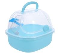 HOODANCOS Cage de Transport pour Hamster Portable avec Biberon Intégré Cage Petite Taille en ABS Bleu Habitat Ventilé pour Voyage et Sorties en Plein Air