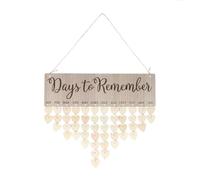 HOODANCOS Calendrier Mural en Bois avec Disques de Cœur pour Rappel D'anniversaires et Journées Spéciales, Décoration Suspendue Saint-valentin Fête des Mères