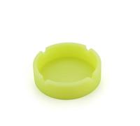 HOODANCOS Cendrier Rond Silicone Incassable et Résistant Chaleur avec Fentes et Effet Lumineux pour Fumeurs à Domicile ou Extérieur Jaune Noctiluque