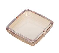 HOODANCOS Cendrier Verre Carré Transparent pour Cigarettes Design Moderne et Stable Accessoire Décoratif pour Bureau et Maison Couleur Ambre Élégante