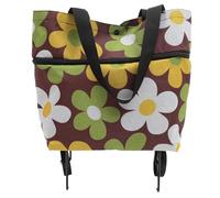 HOODANCOS Chariot de Courses avec roulettes Shopping Léger et Résistant Trolley Portable à Poignée Renforcée pour Supermarché et Maison