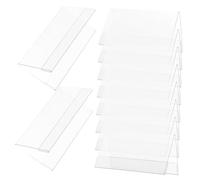HOODANCOS Chevalet Porte Nom Transparent en Pet, 10pcs, Format V, pour Étiquettes de Buffet et Table de Conférence Visibilité Claire et Usage Polyvalent