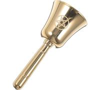 HOODANCOS Cloche à Main Métallique Pentagramme pour Cérémonie Tarot Ornement Autel Décoratif et Accessoire de Divination Clochette Rituelle Portable Finition Dorée