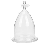 HOODANCOS Cloche en Verre Grosse Taille Socle, Décoration Intérieure Ange de Cône, Protection Anti-poussière pour Plantes Séchées et Fleurs Éternelles, Ornement pour Salon et Chambre