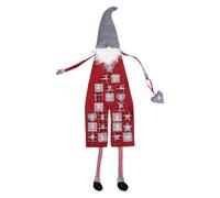 HOODANCOS Compte à Rebours de Noël à Suspendre Décoration GNOME en Laine Synthétique Couleur Rouge et Gris Décoration Festive pour Porte et Intérieur