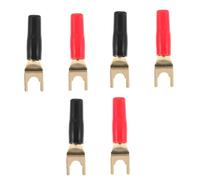 HOODANCOS Connecteurs en Y pour Haut-Parleur Lot de 6 Fiches Banane Plaquées Or Bornes à Vis en Cuivre Pur Prise Audio U-Type Rouge et Noir Adaptateurs Signal pour Câble Audio Haute