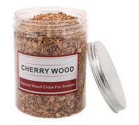 HOODANCOS Copeaux de Bois de Cerisier pour Barbecue 125 G Morceaux de Bois Naturels pour Fumoir et Grillades en Extérieur Accessoires de Barbecue pour Camping et Jardin Allumage Rapide