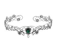 HOODANCOS Couronne de Roi Accessoire Royal Léger et Ajustable en Alliage Blanc à Motif de Vigne Creuse pour Cosplay et Fête D'anniversaire Homme