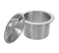 HOODANCOS Couvercle de Poubelle Encastré Rond 170 MM Poignée Acier Inoxydable Ouverture Facile pour Plan de Travail Cuisine Goulotte à Déchets Intégrée pour Gestion Optimisée des Déchets