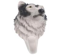 HOODANCOS Crochet Mural Rustique de Loup, Crochet de Manteau Décoratif en Métal Noir, Taille Moyenne, Patère Murale Fonctionnelle pour Entrée et Rangement Intérieur, Décoration Murale