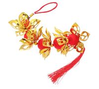 HOODANCOS Décoration à Suspendre pour Festival de Printemps avec Lanternes Lotus Rouges Élégantes Ornement Chinois Traditionnel à Glands pour Ambiance Festive et Fête du Nouvel an