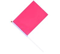 HOODANCOS Drapeaux Carrés à Main pour Fête Lot de 50 Mini Drapeaux Rose Polyester 14x21 Cm Décorations Fanions Extérieur
