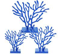 HOODANCOS Ensemble 3 Pièces Décoration Côtière en Matériau Naturel Bleu Foncé, Ornement Méditerranéen pour Centre de Table, Décoration Intérieure Océanique Artisanale, pour Bureau et Maison