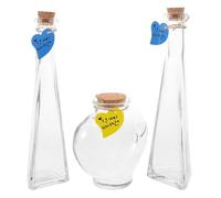 HOODANCOS Ensemble de 3 Bouteilles en Verre pour Rituel du Sable, Récipients à Souhaits Bouchon en Liège, Usage Décoratif et Cérémonial pour Mariage