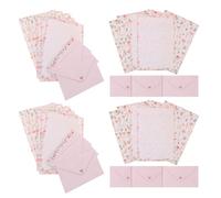 HOODANCOS Ensemble de 4 Kits de Papeterie A5 3 Enveloppes et 6 Papiers à Lettres Décoratifs Fleurs et Animaux, Papier à Écrire Vintage pour Correspondance, Fournitures D’écriture