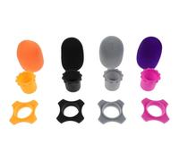 HOODANCOS Ensemble De 4 Pare-vent en Mousse pour Microphone, Silicone Antidérapant Anneau Anti-roulement, Protection les Chocs pour Sessions Ktv et Podcasts
