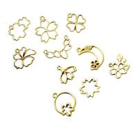 HOODANCOS Ensemble de 40 Pendentifs en Métal Forme de Fleur Dorée pour Création de Bijoux Diy, Finition Soignée, pour Projets Scrapbooking et Costumes Cosplay