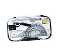 HOODANCOS Ensemble de 8 Outils de Dessin Géométrique, Règle Triangulaire Plastique, Compas Réglable, Gomme Incluse, Kit Complet pour Étudiants en Mathématiques et Travaux Couleur Aléatoire