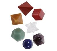 HOODANCOS Ensemble de Pierres de Cristal Solides Platoniciens pour Contemplation, Forme Merkaba et Dodecaèdre, Fête des Pères et Noël
