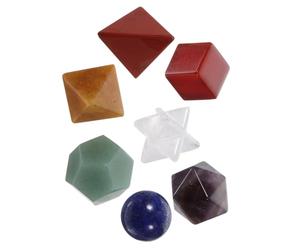 HOODANCOS Ensemble de Pierres de Cristal Solides Platoniciens pour Contemplation, Forme Merkaba et Dodecaèdre, Fête des Pères et Noël