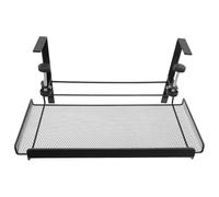 HOODANCOS Étagère de Bureau à Pince Réglable en Acier au Carbone Noir Grand Plateau de Gestion des Câbles sous Bureau Panier de Rangement Suspendu Multifonction pour Espace de Travail