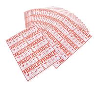 HOODANCOS Étiquettes d'Avertissement Fragile Autocollantes Rouges 90X50 MM 20 Feuilles 200 Pièces Adhésif Puissant pour Emballage et Expédition Autocollants Amovibles pour Précaution de