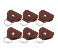 HOODANCOS Étui à Médiators Porte-clés Marron en Cuir PU Léger et Portable Lot de 6 Accessoire Guitare pour Voyage et Extérieur