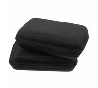 HOODANCOS Étui Rigide Eva Noir 2pcs pour Appareil de Glycémie et Écouteurs, Léger et Robuste, Forme Rectangulaire, Pochette de Transport pour Domicile et Déplacements