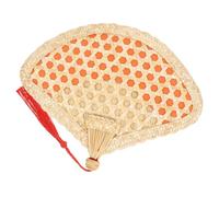 HOODANCOS Éventail Main Paille de Blé Tissé Éventail Décoratif Chinois pour Mariage et Camping Ventilateur Portable pour Garçon Fille