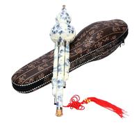 HOODANCOS Flûte Traditionnelle Chinoise en Calebasse Porcelaine Synthétique Bleue et Blanche, Instrument Musical Solide, Adaptée aux Élèves et Adultes
