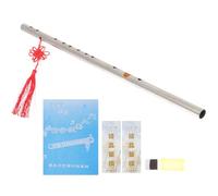 HOODANCOS Flûte Traversière en Acier Inoxydable 304 Épais Tonalité Fa/G 50 CM Ensemble 6 Pièces Instrument Musical pour Étudiants et Débutants Flûte Ancienne Compacte pour Garçon et Filles