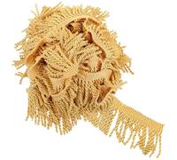 HOODANCOS Frange à Glands Décorative en Polyester Doré, Lavable et Coupable à Volonté, Confection de Rideaux et Coussins de Canapé