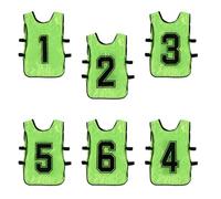 HOODANCOS Gilets D'entraînement Coupe Ample pour Garçon et Filles Lot de 6 en Polyester Confortable et Respirant de Foot et Activités Sportives