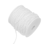 HOODANCOS Guirlande de Fausses Perles Blanches 3 Mm en Rouleau de 50 M pour Décoration de Mariage et Fêtes, Perles Délicates sur Fil de Coton pour Créations Botaniques et Sapins