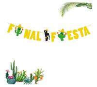 HOODANCOS Guirlande de Fête à Paillettes Motif Cactus Fanion Mexicain Suspendu pour Décoration Carnaval Bannière Colorée pour Fête Hawaïenne Accessoire Photo Festif 1 Pièce