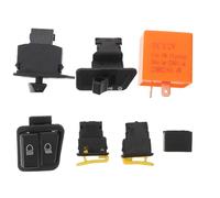 HOODANCOS Interrupteur au Guidon Moto 7 Pièces en Plastique et Alliage Kit de Commandes Clignotants, Phares et Klaxon pour Scooters et Vélos Électriques, Commande Signalisation Sécurisée